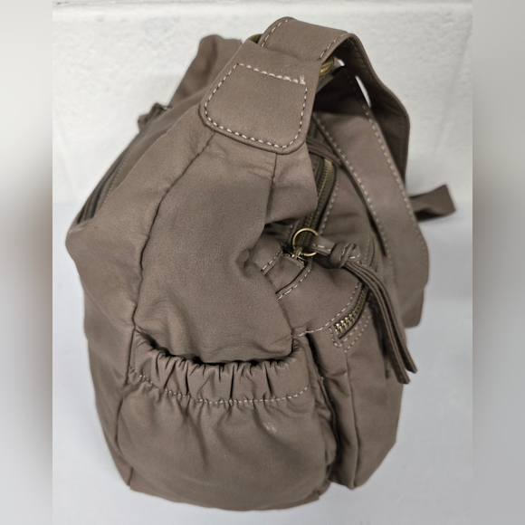 Bueno Double Strap Shoulder Bag Super Soft Faux Leather Taupe CLEAN CONDITION - Picture 4 of 13